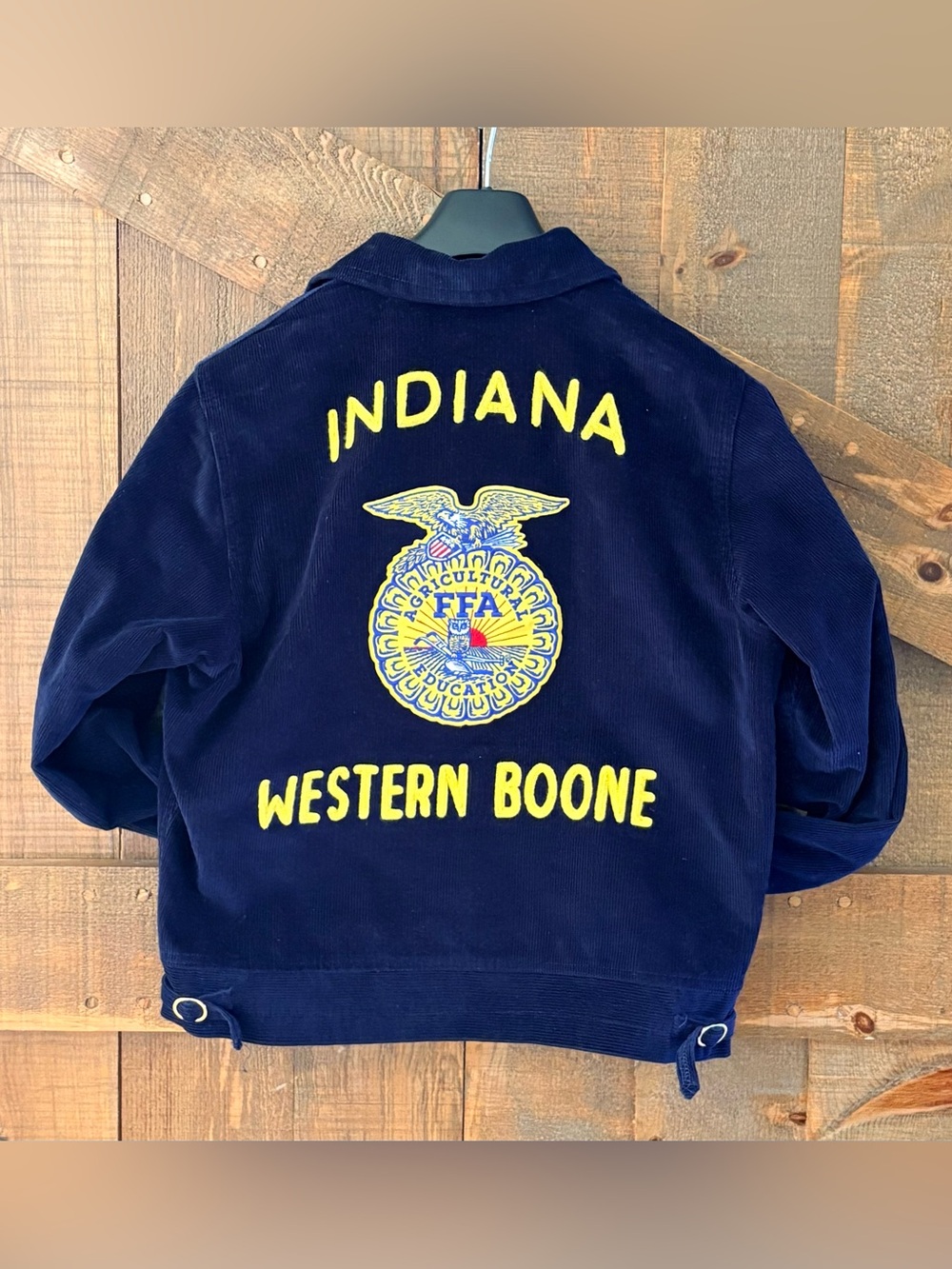 Western Boone Indiana FFA Navy Blue Corduroy Jacket